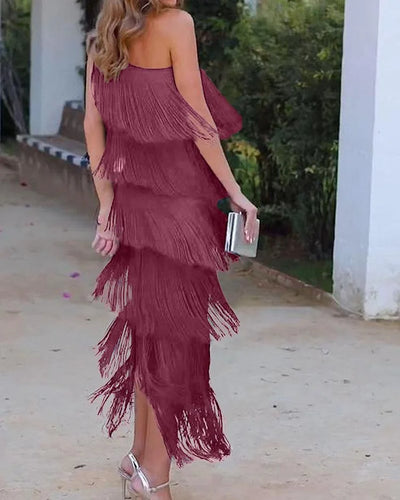 Olivia Effortless Elegance Dress with Off-Shoulder Design