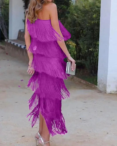 Olivia Effortless Elegance Dress with Off-Shoulder Design