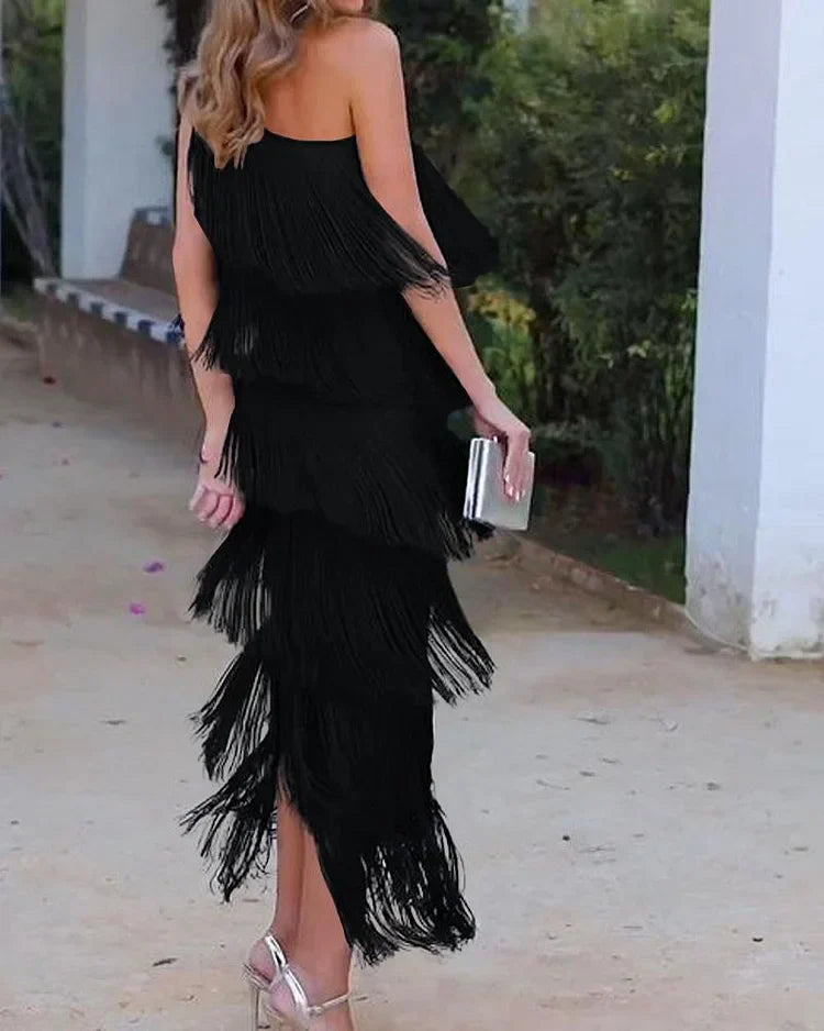 Olivia Effortless Elegance Dress with Off-Shoulder Design