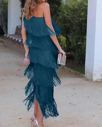 Olivia Effortless Elegance Dress with Off-Shoulder Design