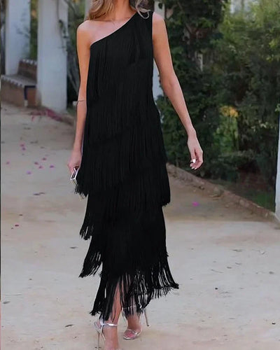 Olivia Effortless Elegance Dress with Off-Shoulder Design